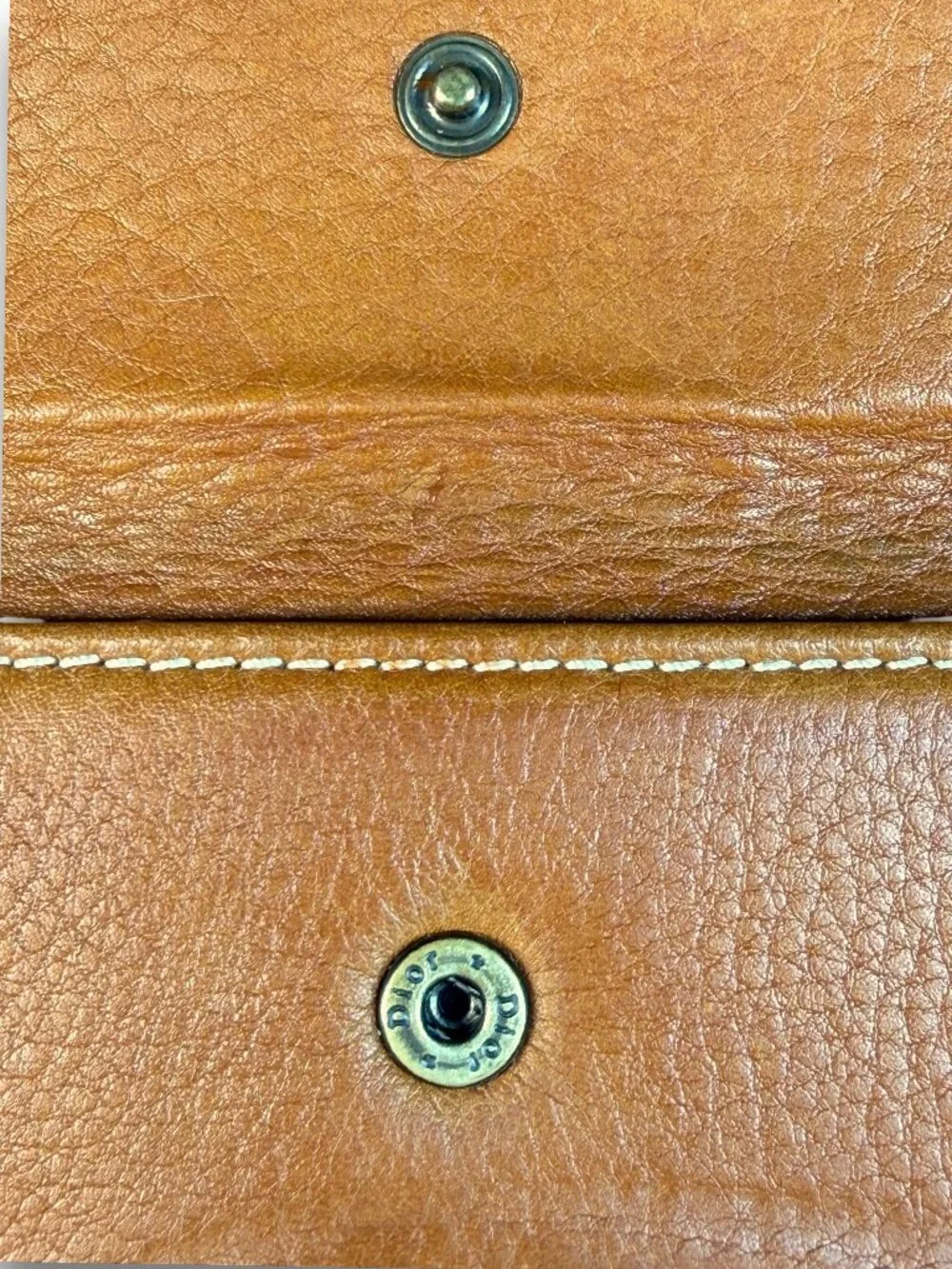 Christian Dior Vintage Saddle Continental Wallet w/ Signature D Logo Charm & COA